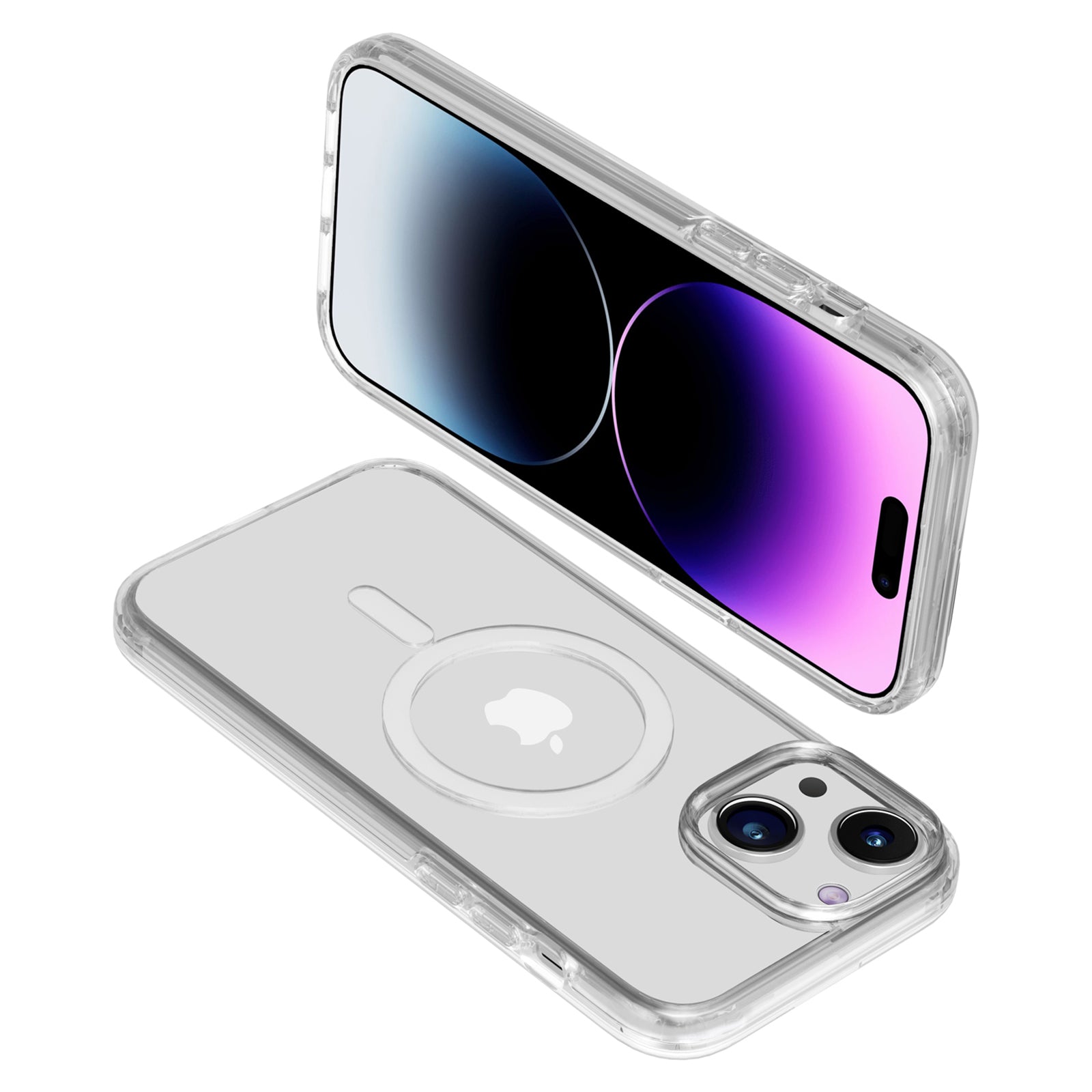For iPhone 15 Plus Clear Phone Case Compatible with MagSafe PC TPU Anti-drop Cover For iPhone 15 Plus Clear Phone Case Compatible with MagSafe PC TPU Anti-drop Cover